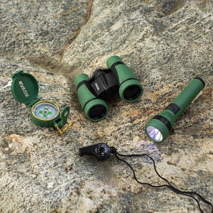 AdventurePak 5 Piece Exploration Kit for Kids (Binoculars, Torch, Compass, Thermometer, Whistle) - Carson