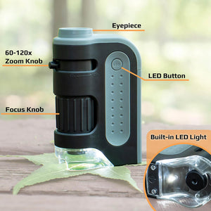 Microbrite Plus Lighted Pocket Microscope (60x-120x) - Carson