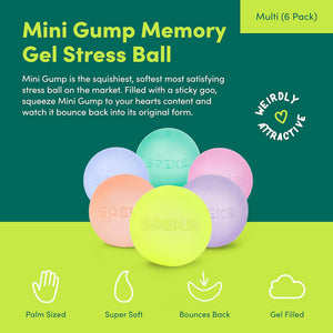 Mini Gump: the Memory Gel Stress Ball - Speks (Pack of 6)