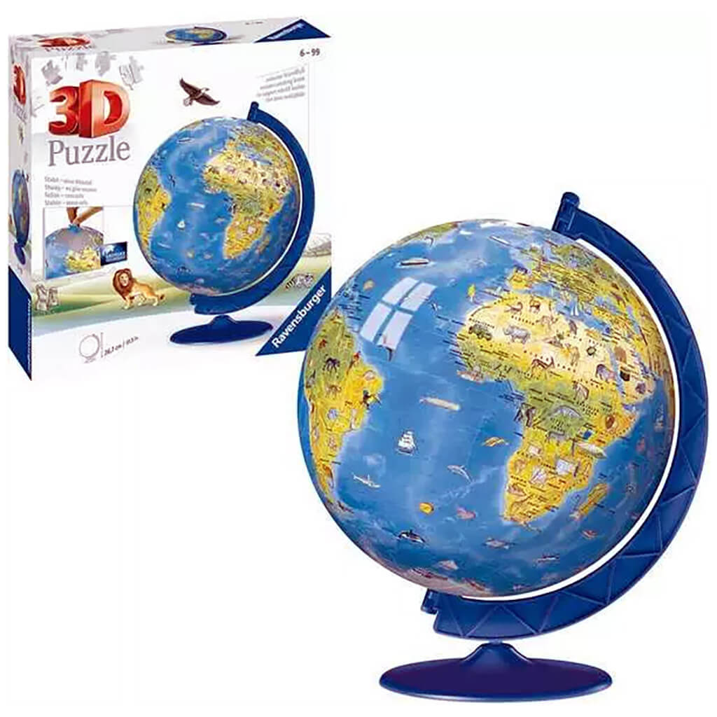 Child s World Map 3D Globe Jigsaw Puzzle Ravensburger 180 Piece