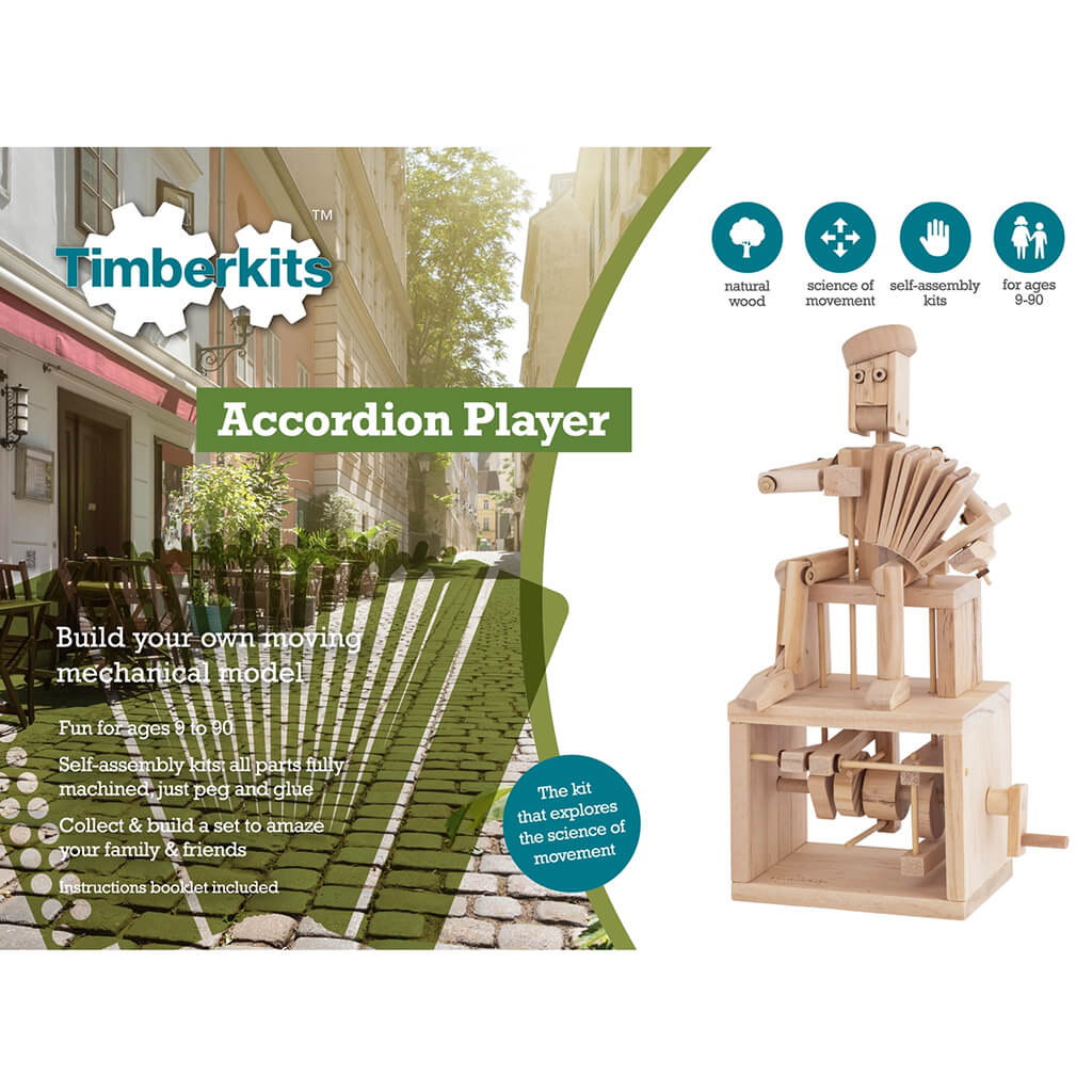 Accordion Player Mechanical Model Craft Kit - Timberkits