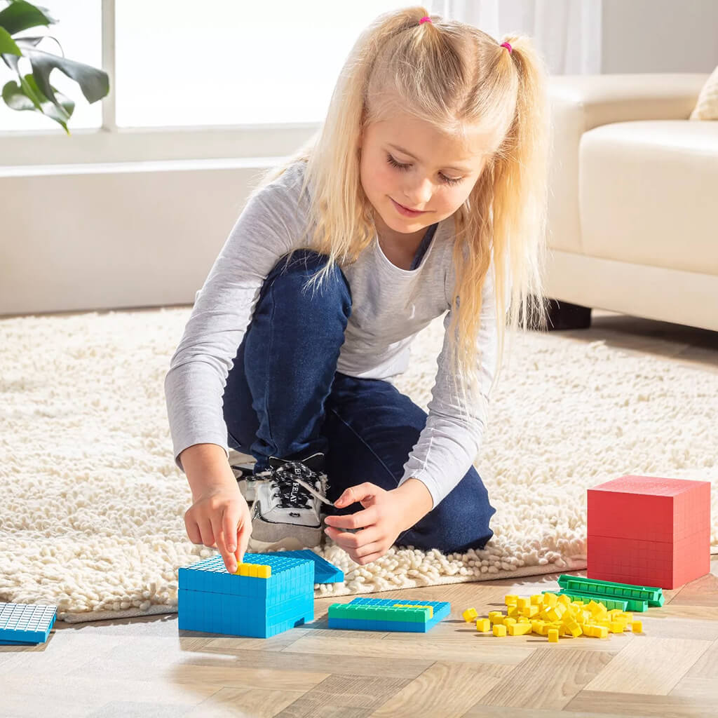 Interlocking Basic Ten Blocks Base Ten Interlocking Maths Learning Set (121 Pieces) | Steam Rocket ...