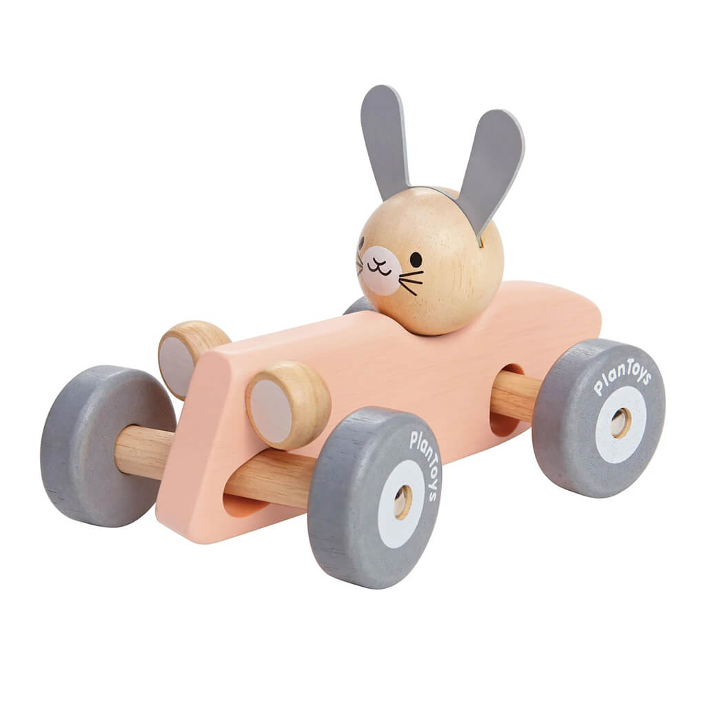 Bunny Racing Car Wooden Toy - PlanToys