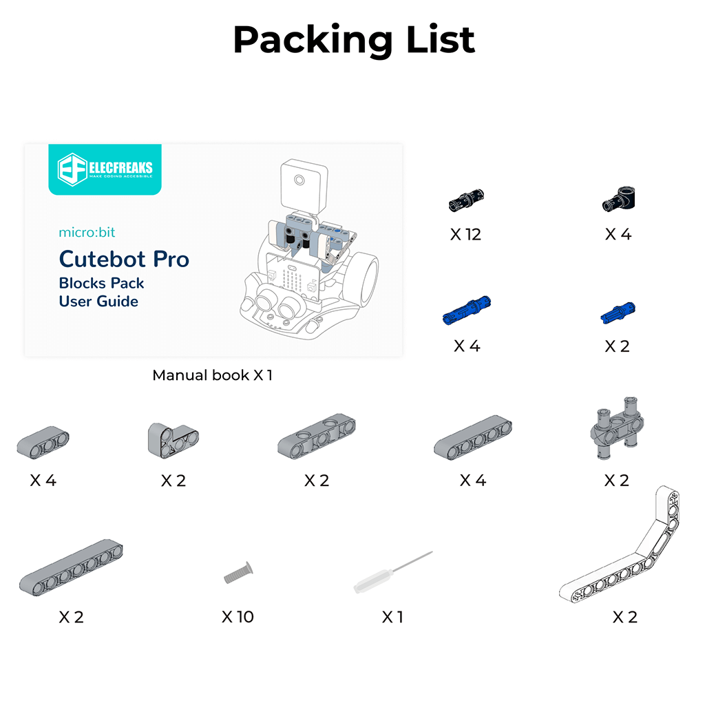 Cutebot Pro Smart Car Blocks Pack - ELECFREAKS