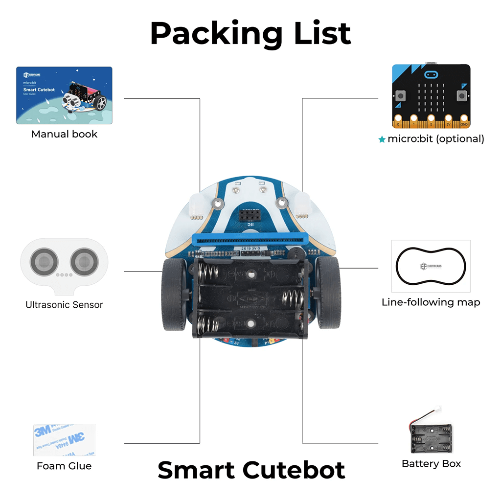 Cutebot Smart Car Robot Kit for micro:bit - ELECFREAKS