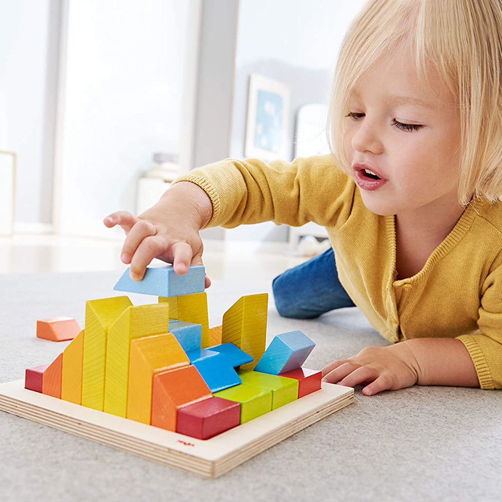 Child Playing Haba Creative Stones 3D Arranging Game