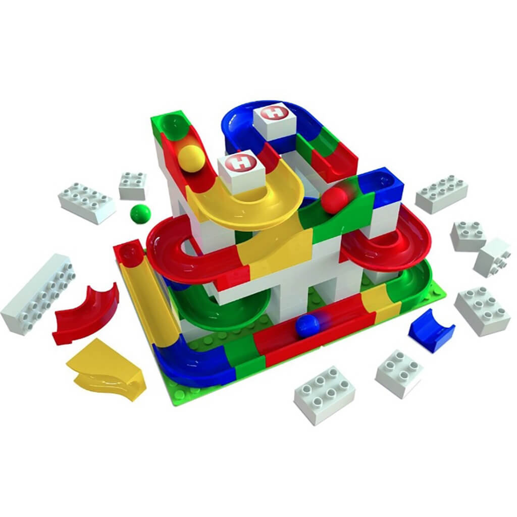 Starter Building Box Marble Run - Hubelino (85 Pieces)