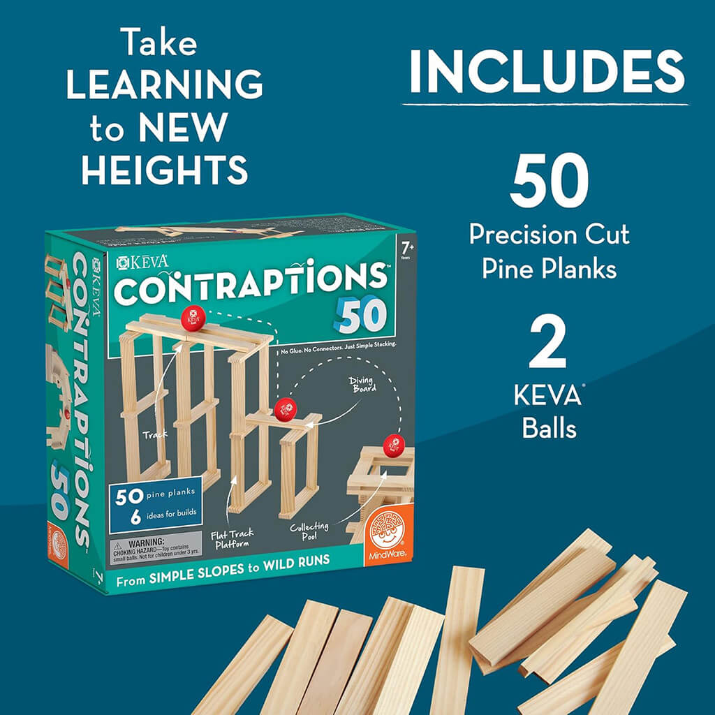 Keva Contraptions 50 Construction Kit Steam Rocket Fun Educational Toys Games