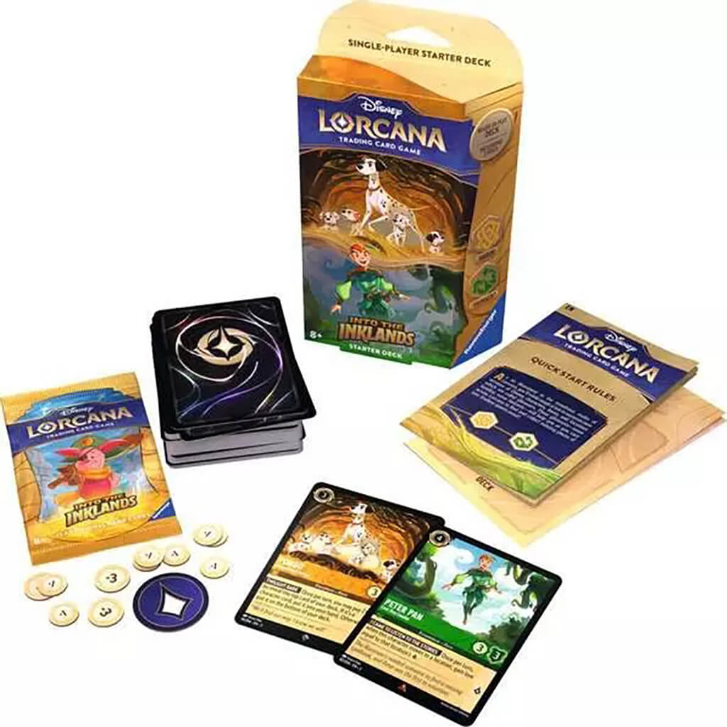 Disney Lorcana Trading Card Game (TCG) Into the Inklands Starter Deck - Pongo & Peter Pan - Ravensburger