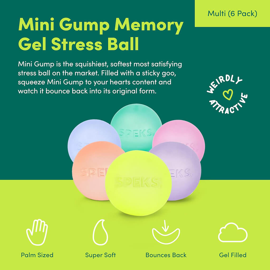 Mini Gump: the Memory Gel Stress Ball - Speks (Pack of 6)