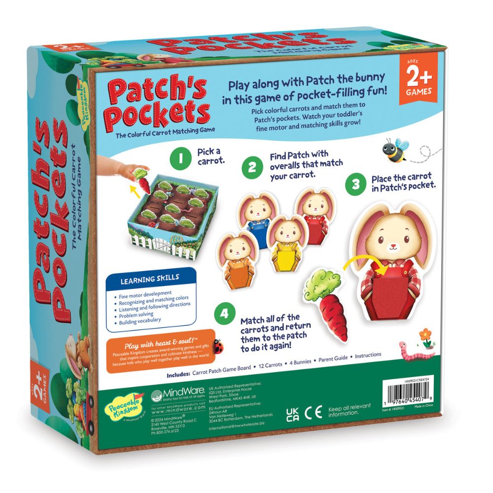 Patch's Pockets: A Colourful Carrot-Matching Game for You and Your Two-Year Old - Peaceable Kingdom