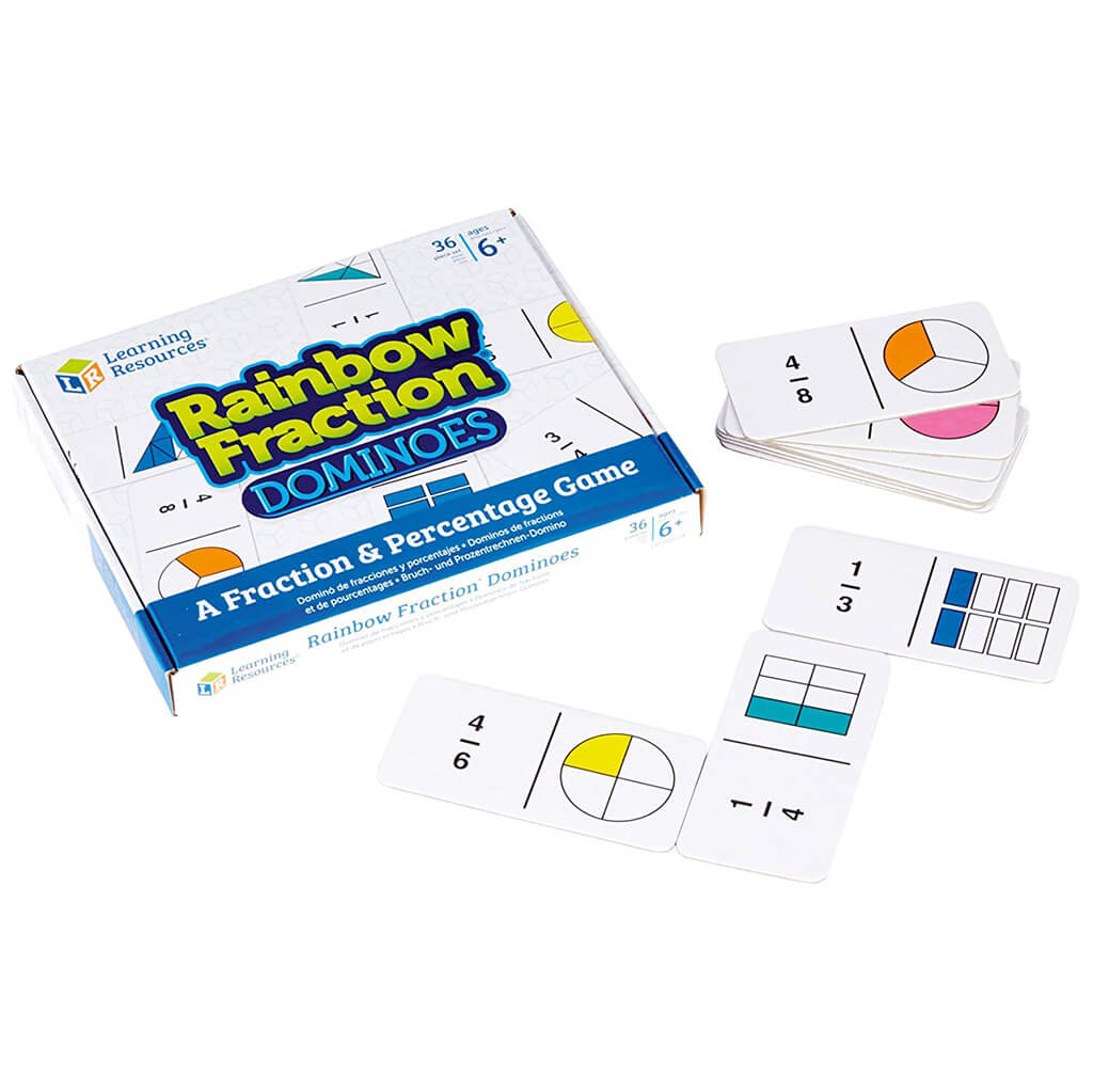 Rainbow Fraction Dominoes: A Fraction & Percentage Game - Learning Resources