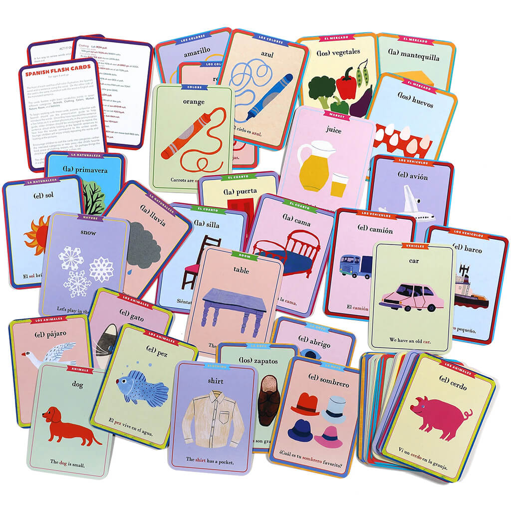 Spanish Vocabulary Flash Cards - eeBoo