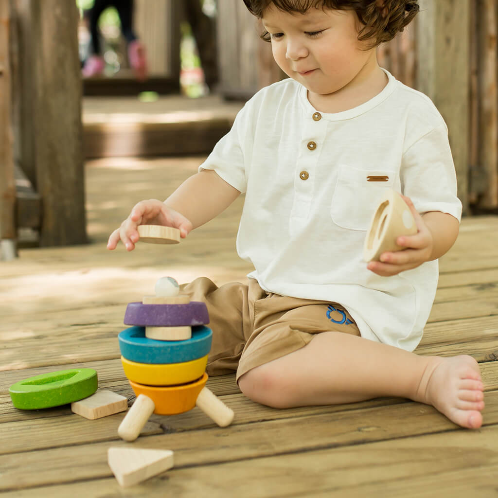 Stacking Rocket Wooden Toy - PlanToys