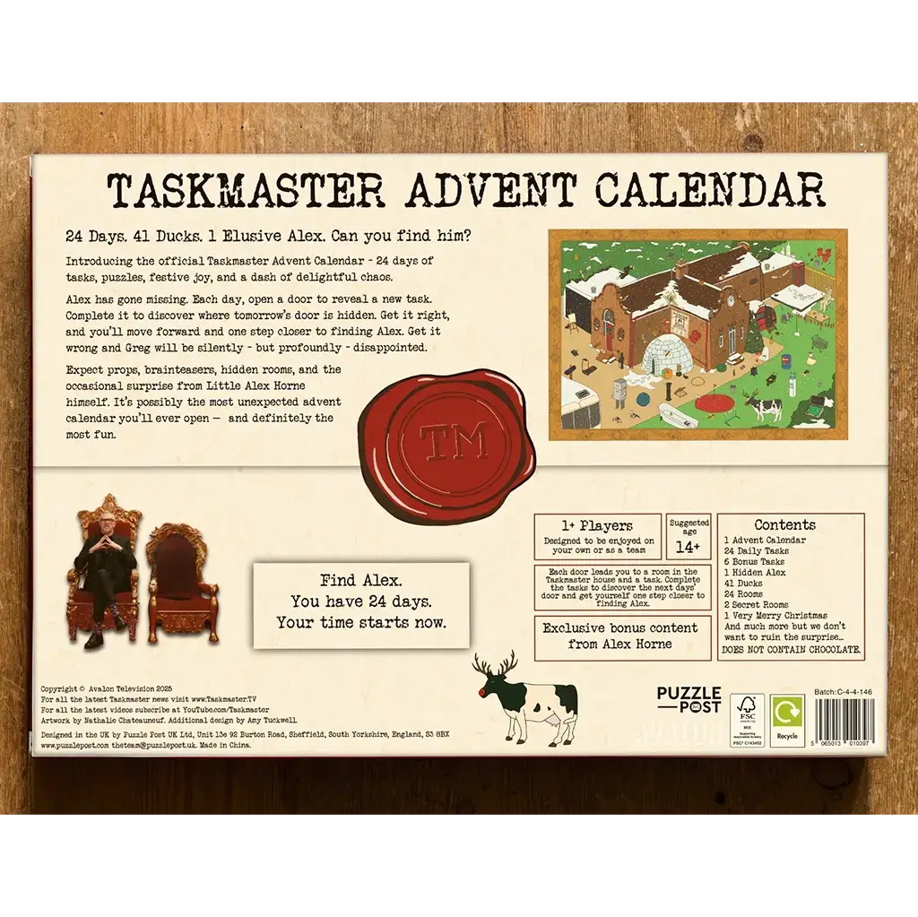 Taskmaster Advent Calendar - Puzzle Post (PREORDER)
