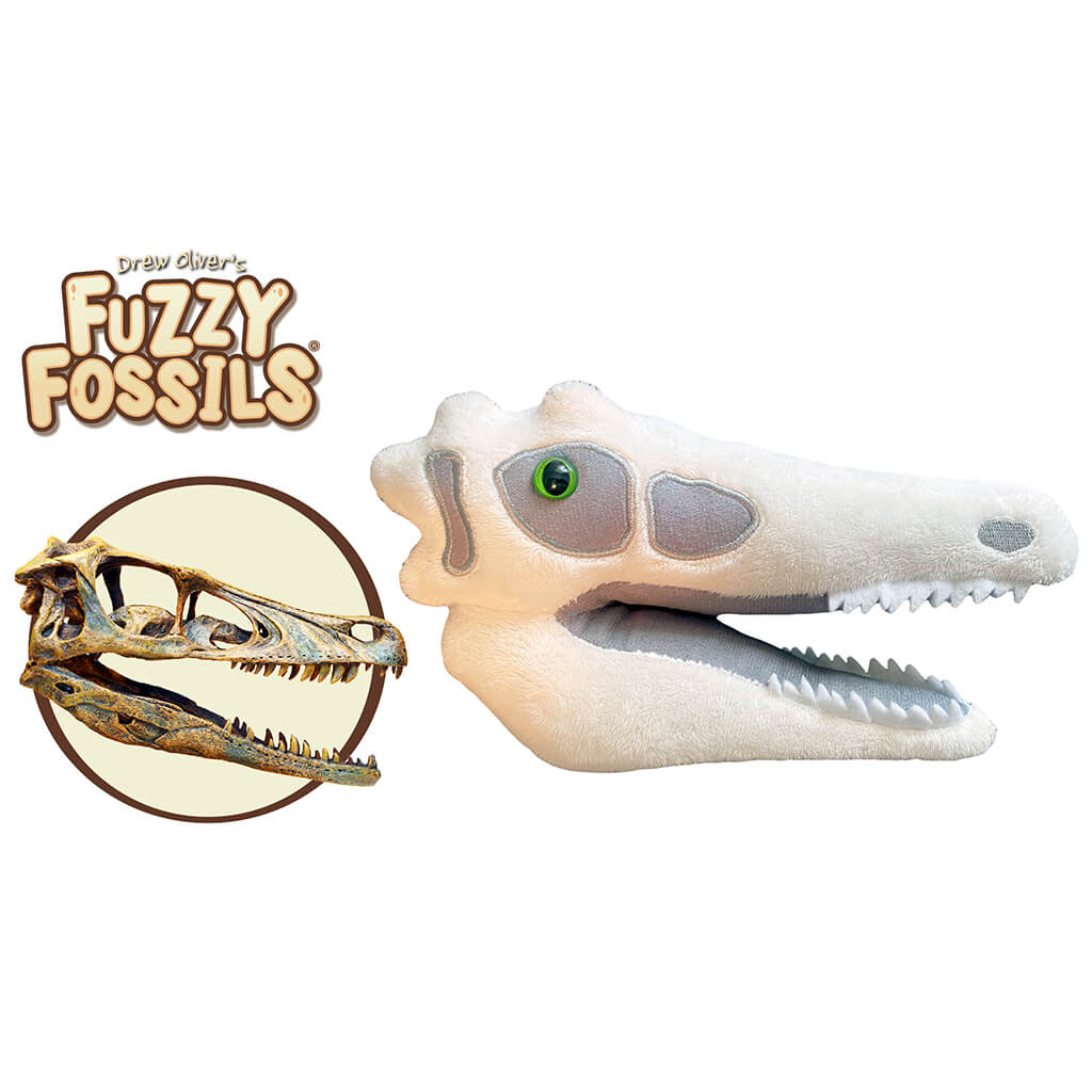 Velociraptor Skull Soft Toy - Giant Microbes (Fuzzy Fossils)