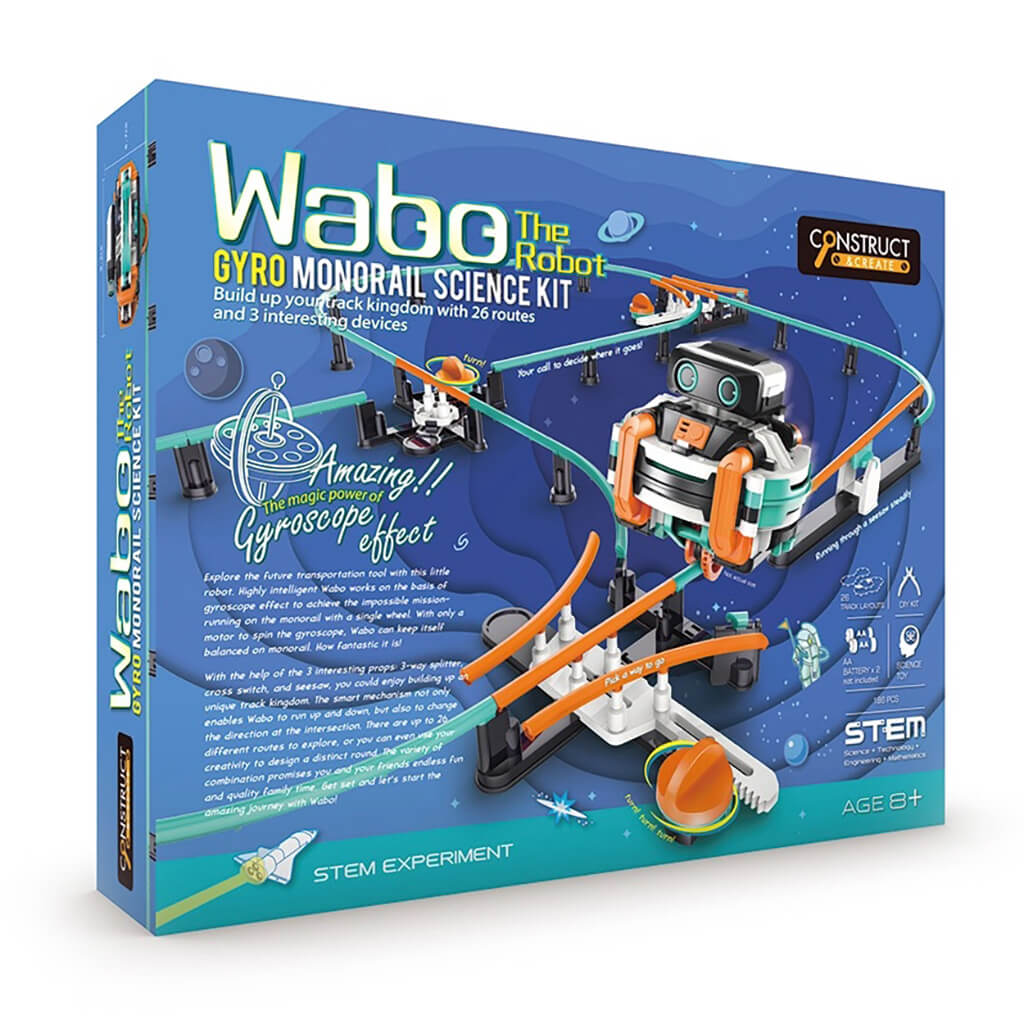 Construct Science Wabo the Robot: Gyro Monorail Science Kit | Steam Rocket | Fun ...