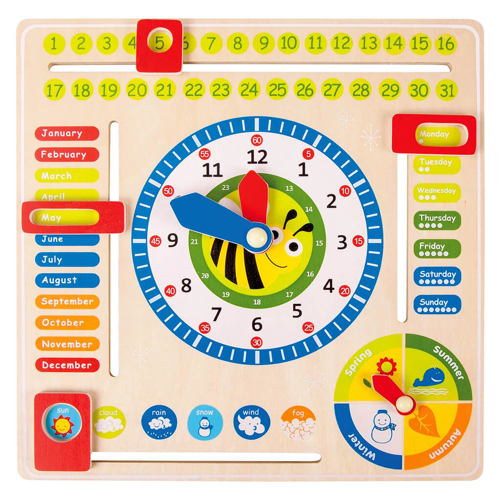 Wooden Learning Clock & Calendar - Small Foot