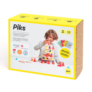 Piks Medium (44 Piece) Construction Set with Creative Cards - Oppi