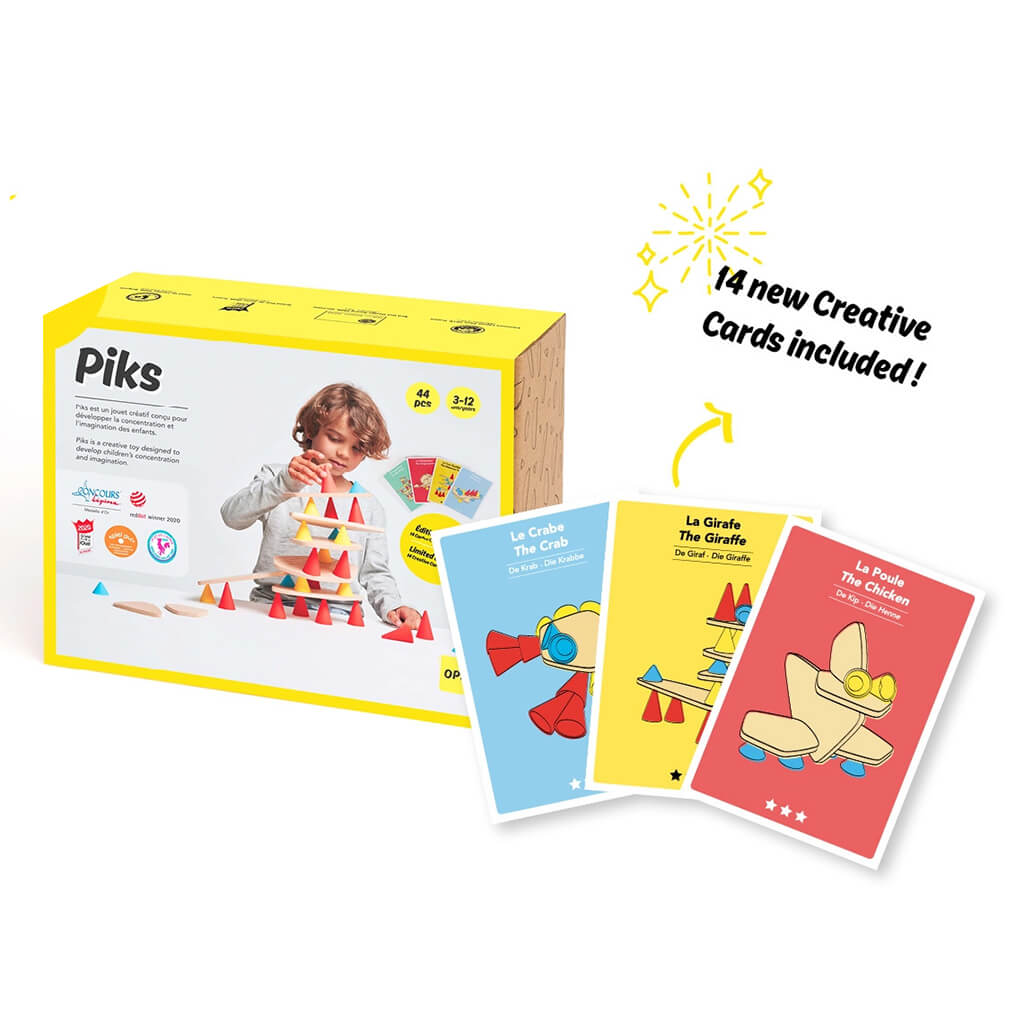 Piks Medium (44 Piece) Construction Set with Creative Cards - Oppi (DAMAGED BOX)