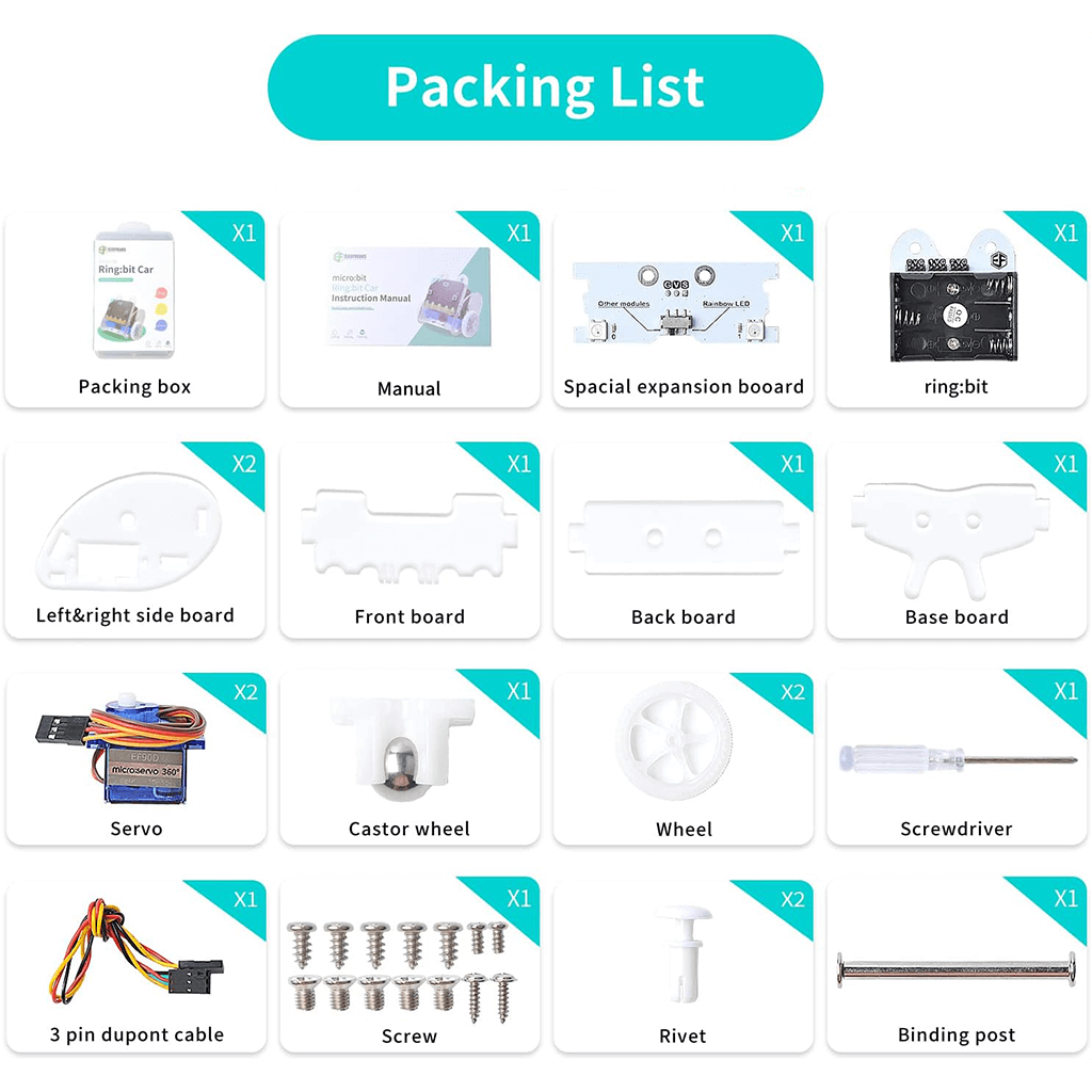 Ring:bit v2 Car Robot Kit with micro:bit - ELECFREAKS