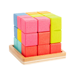 3D Geometric Wooden Puzzle Cube - Small Foot