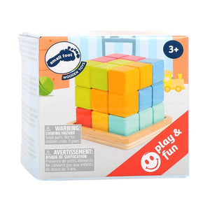 3D Geometric Wooden Puzzle Cube - Small Foot