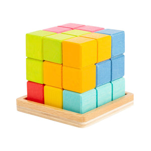 3D Geometric Wooden Puzzle Cube - Small Foot