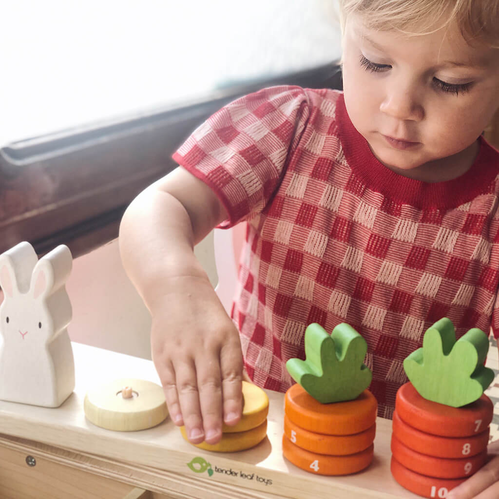Counting Carrots Wooden Stacking Game - Tender Leaf Toys