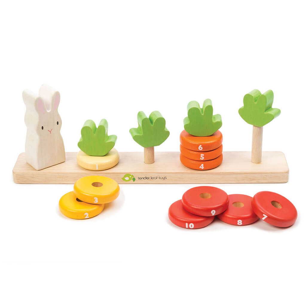 Counting Carrots Wooden Stacking Game - Tender Leaf Toys