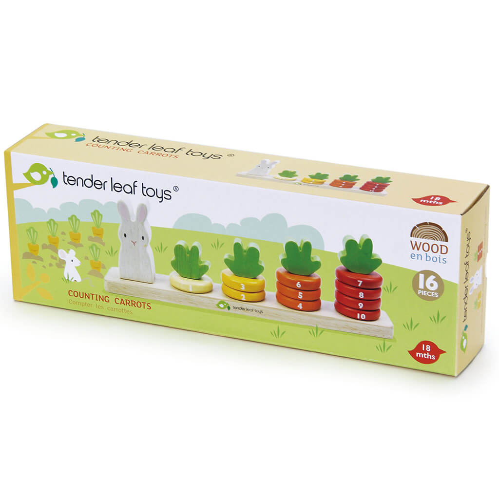 Counting Carrots Wooden Stacking Game - Tender Leaf Toys