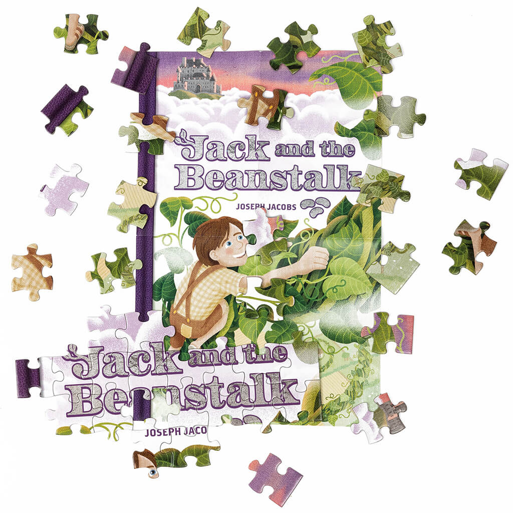 Jack and the Beanstalk Jigsaw Library 96 Piece Double Sided Puzzle - Professor Puzzle