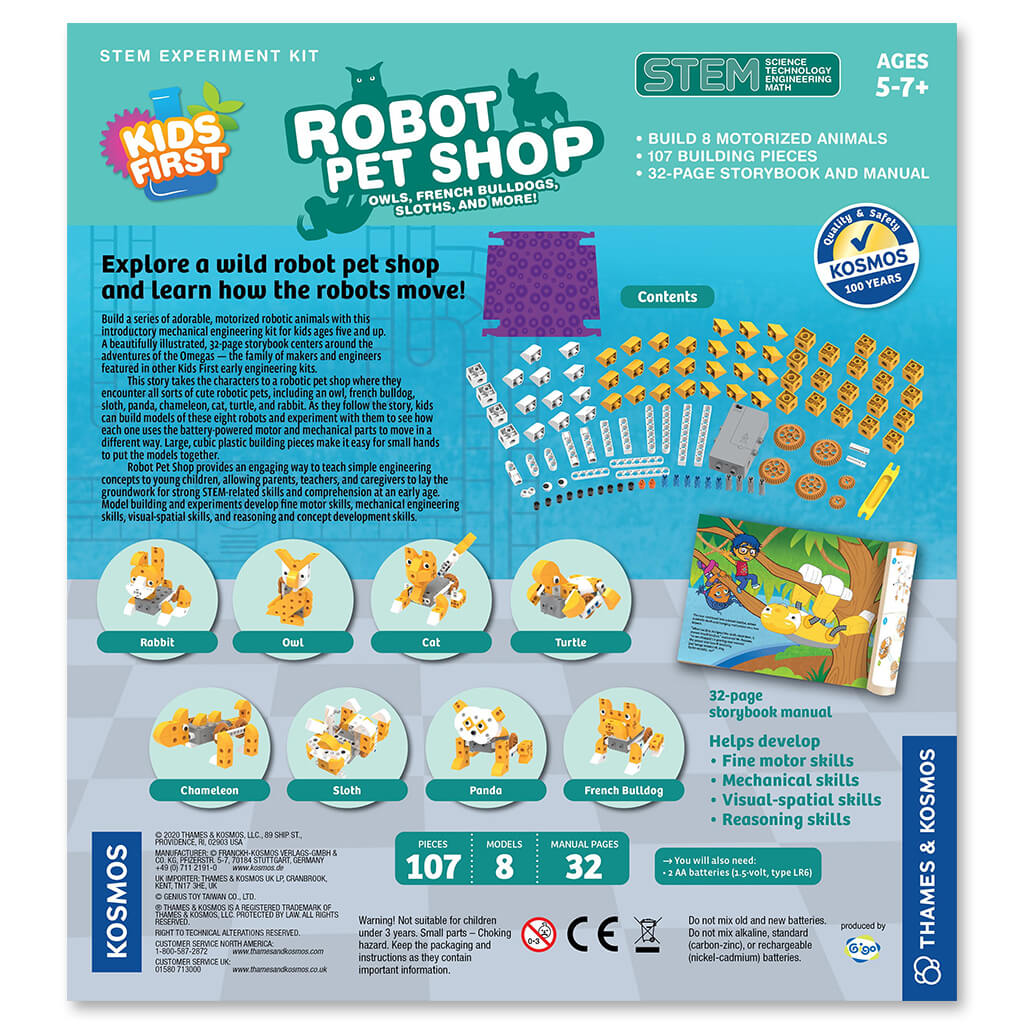 Robot Pet Shop Construction Kit by Kids First - Steam Rocket