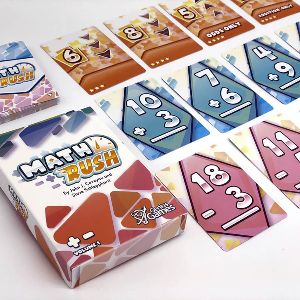 Math Rush Math Rush: Addition & Subtraction Card Game - Genius Games - Steam Rocket