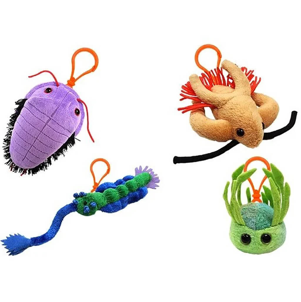 Dino Creatures 4-Piece Mini Clips Set - Giant Microbes