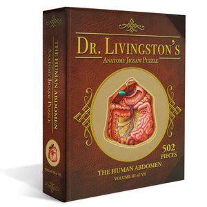 Dr Livingston's Anatomy 502-Piece Jigsaw Puzzle: The Human Abdomen - Genius Games