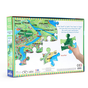 Geographical Terms Jigsaw Puzzle: 100 Jumbo Pieces - eeBoo