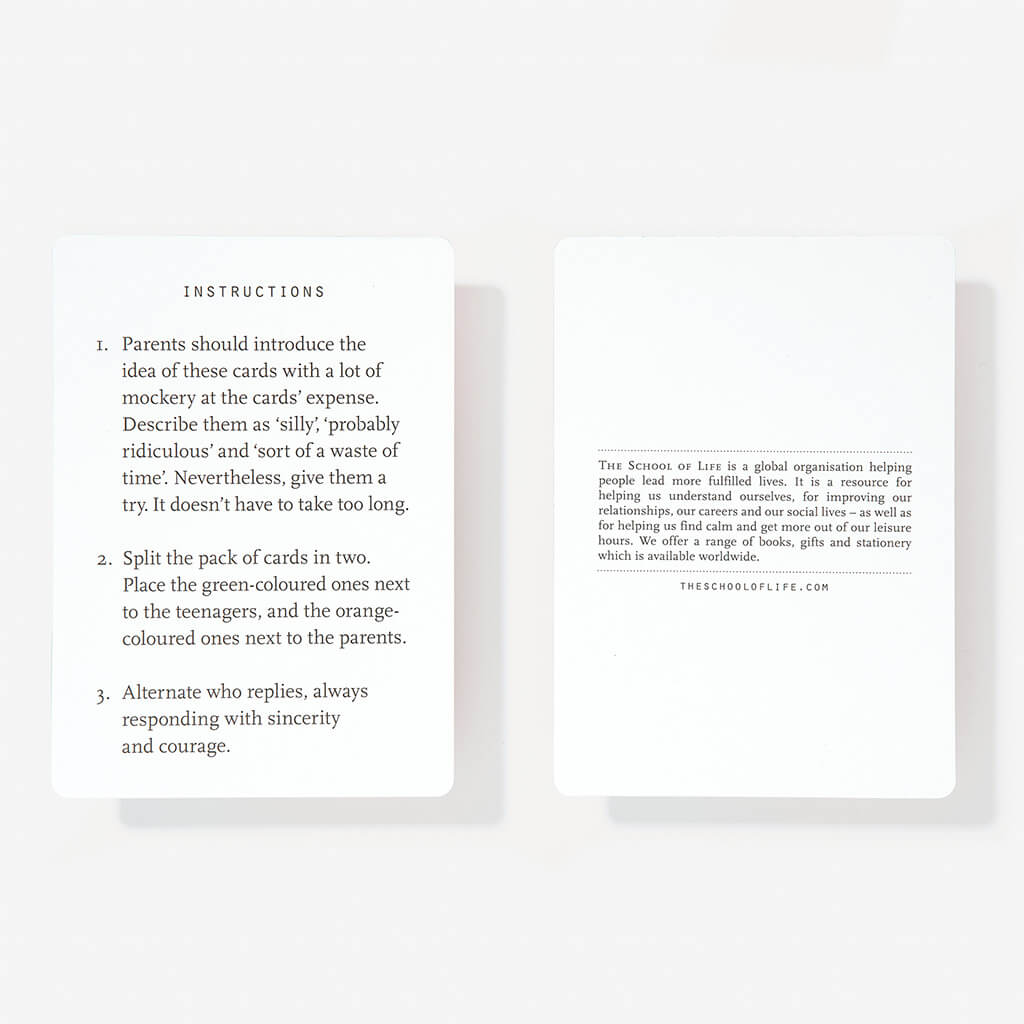 Parents and Teenagers Conversation Cards - The School of Life