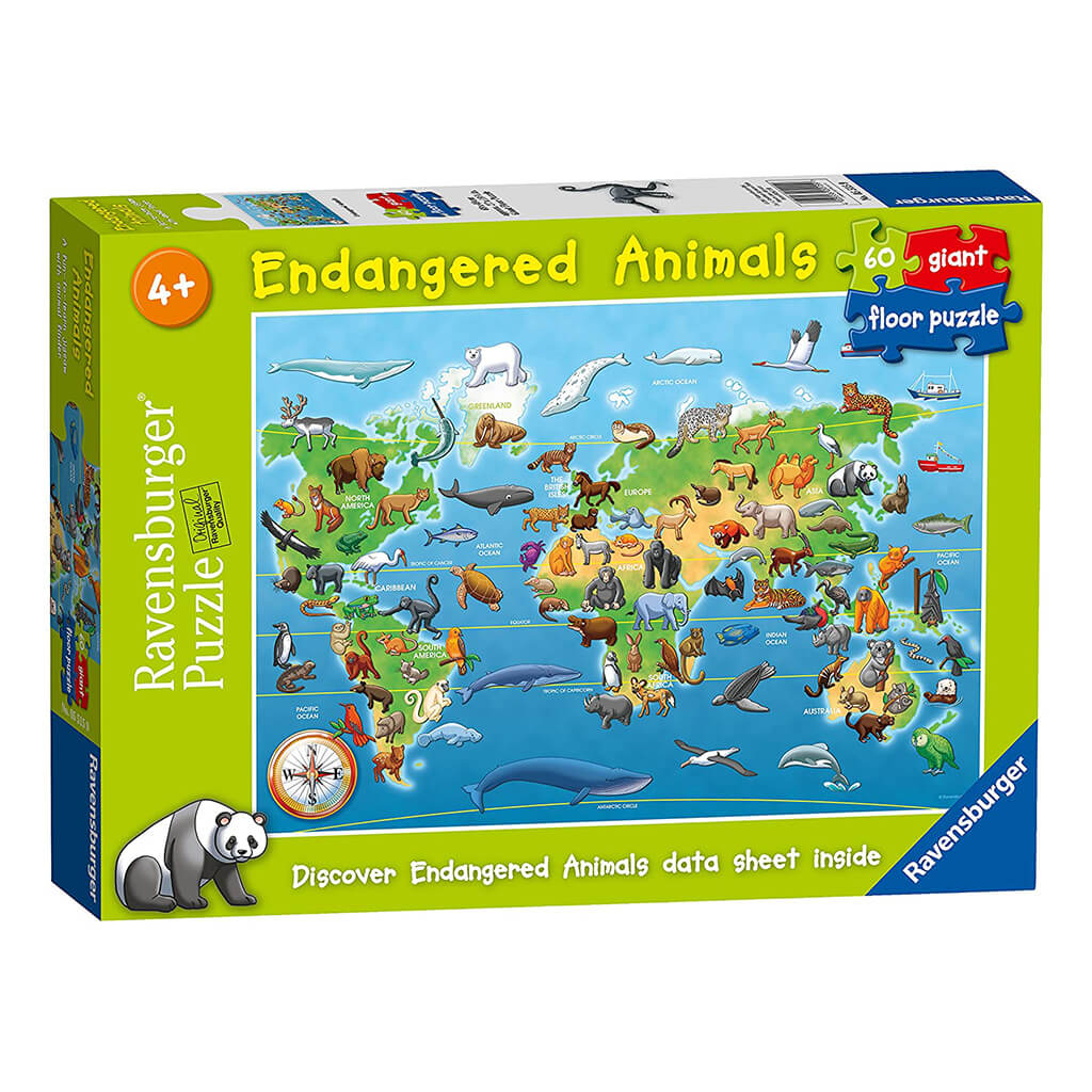 Endangered Animals Giant 60-Piece Floor Jigsaw Puzzle - Steam Rocket