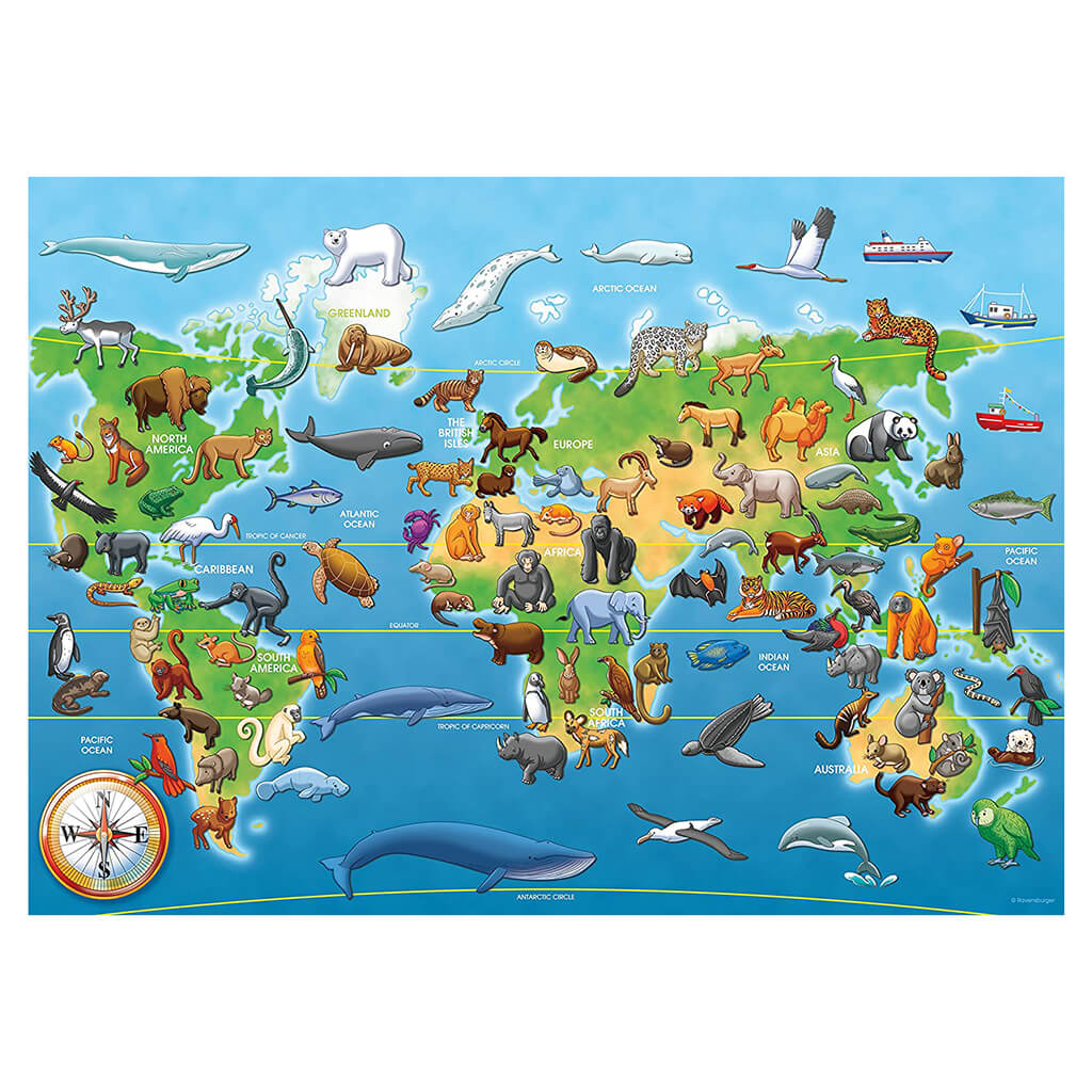 Endangered Animals Giant 60-Piece Floor Jigsaw Puzzle - Steam Rocket