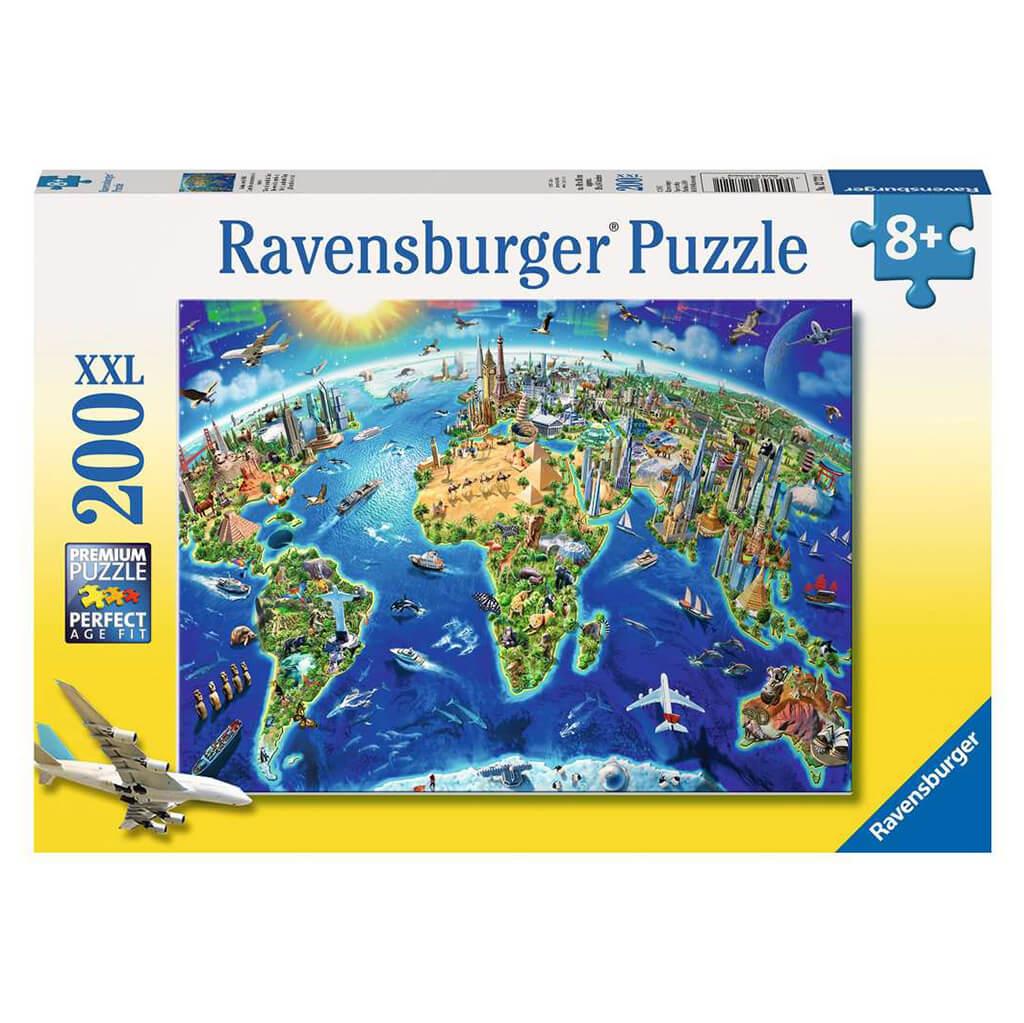 World Landmarks XXL 200 Piece Jigsaw Puzzle - Steam Rocket