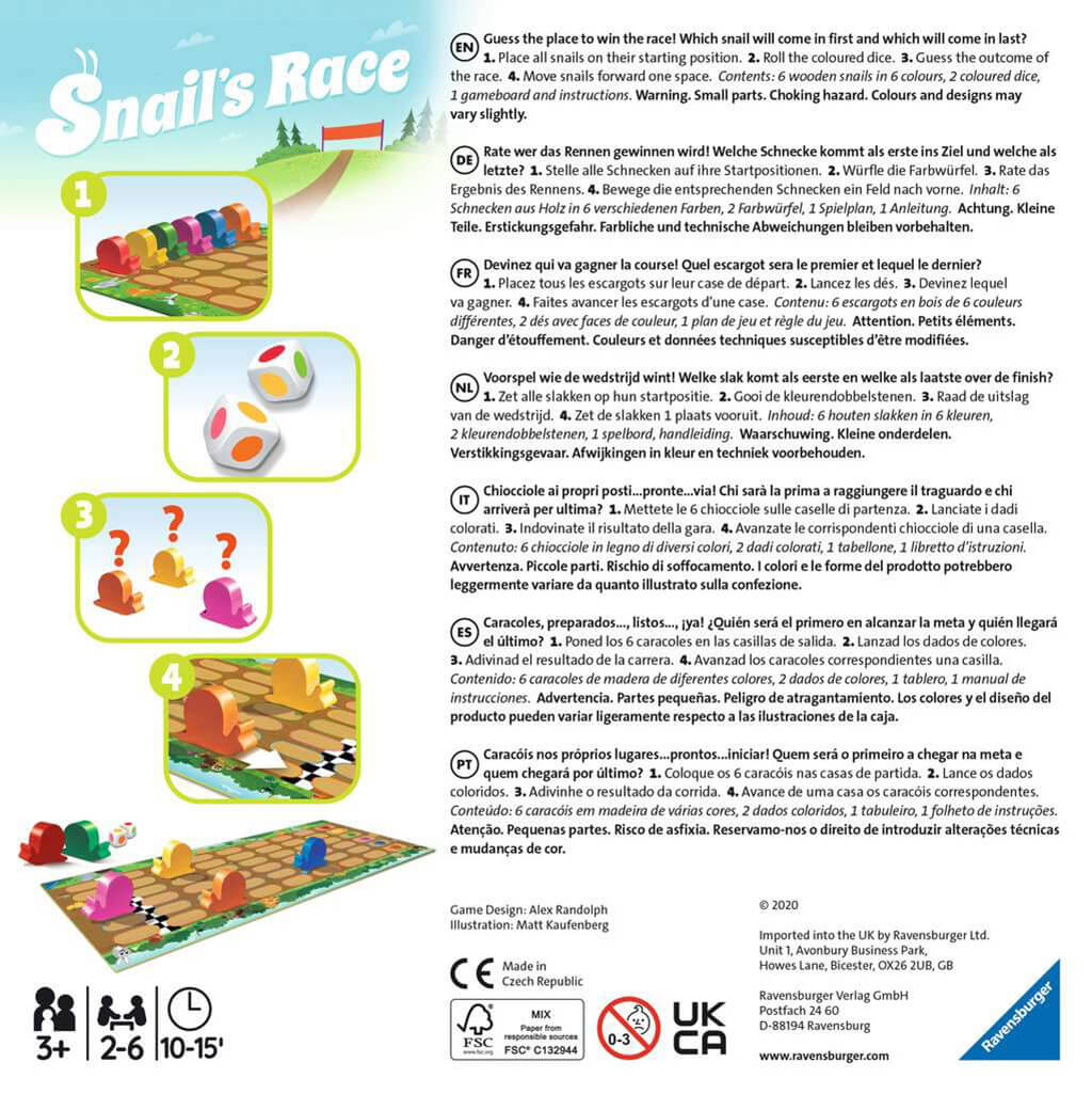 Snail's Race Game - Ravensburger - Steam Rocket
