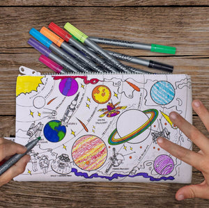 Space Explorer Colour And Learn Pencil Case And Pens - eatsleepdoodle