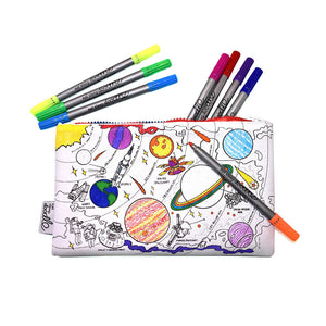 Space Explorer Colour And Learn Pencil Case And Pens - eatsleepdoodle