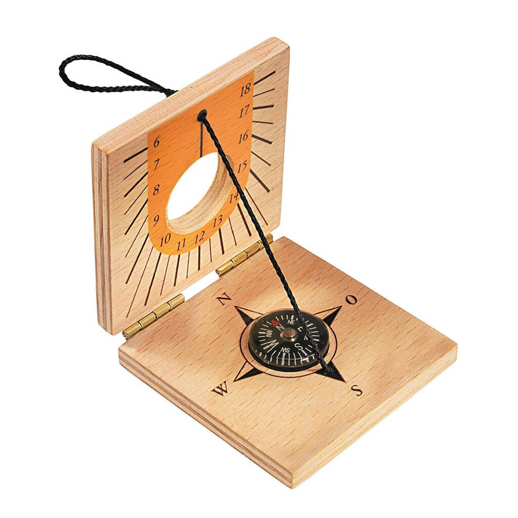Sonnenuhr Wooden Sundial & Compass - Naseweiss