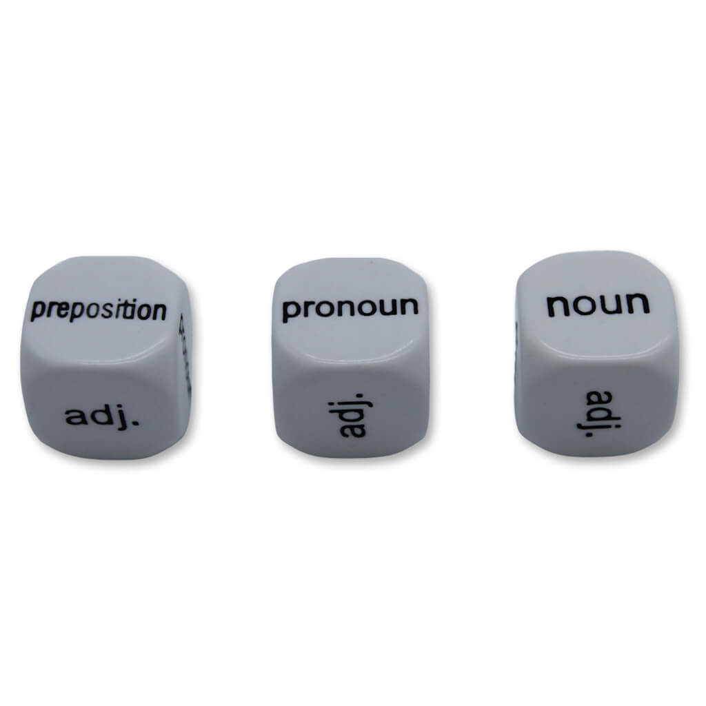 Parts of Speech Dice (Set of Three) - Steam Rocket