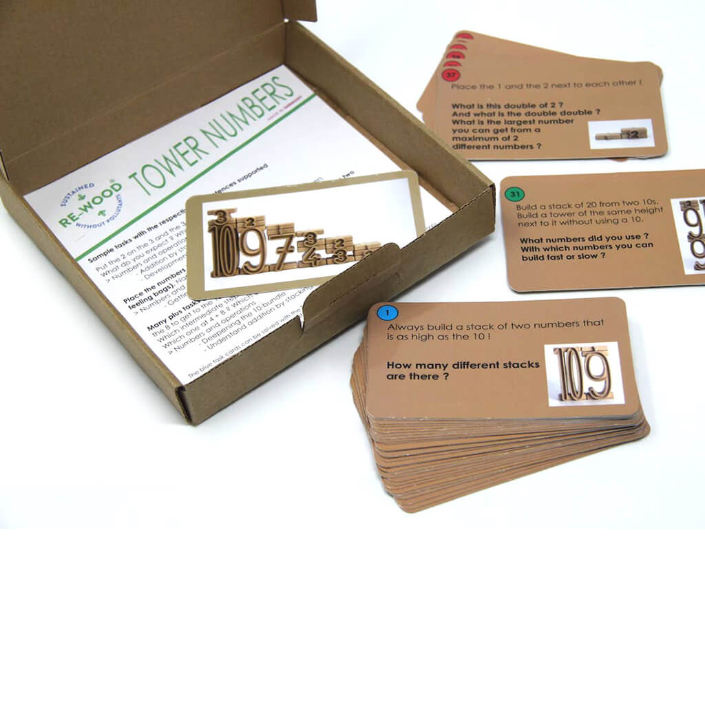 Task Cards for Stacking Tower Numbers - Wissner activ lernen
