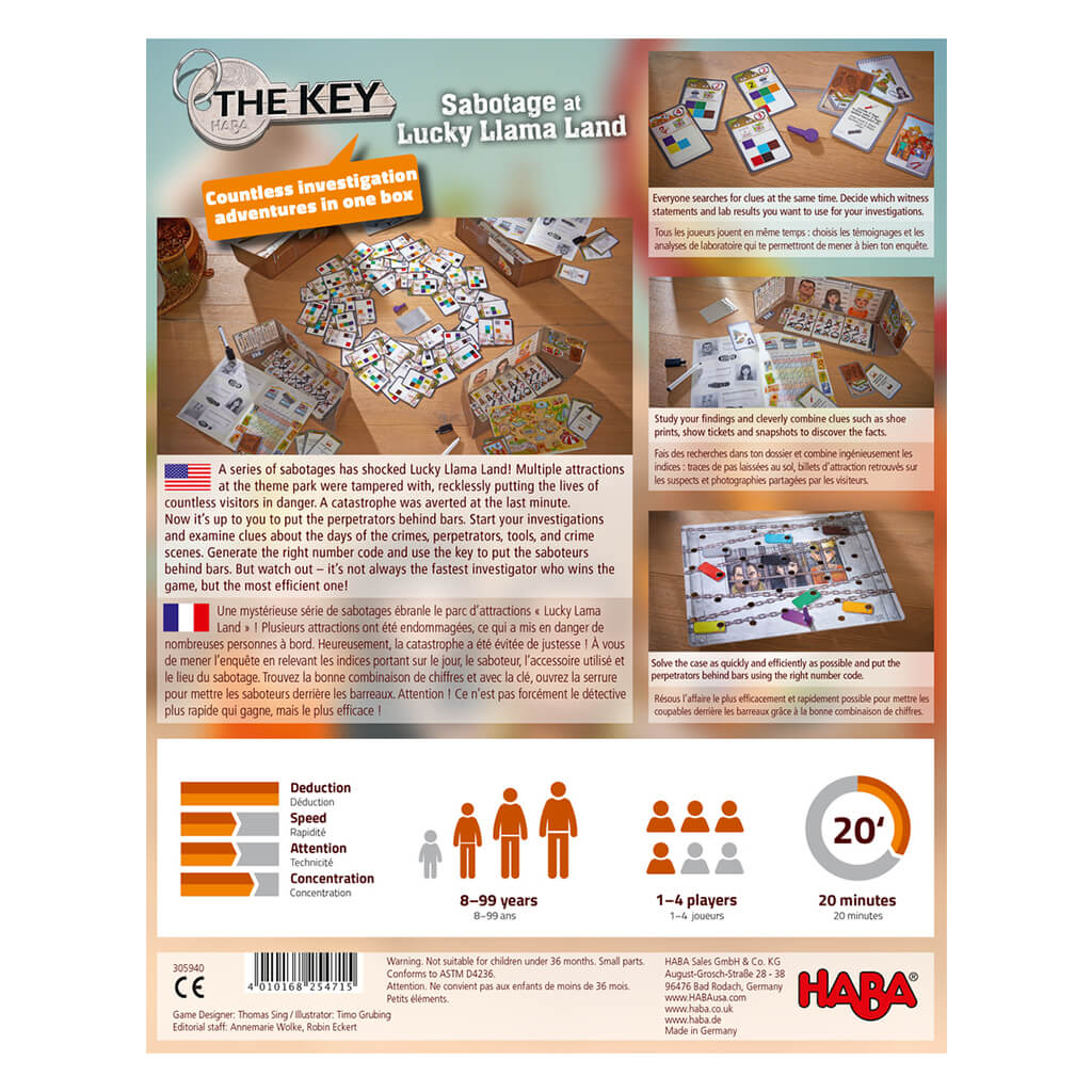 The Key: Sabotage at Lucky Llama Land Deduction Game - Steam Rocket