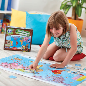 World Map Giant 150-Piece Jigsaw Puzzle and Poster - Steam Rocket
