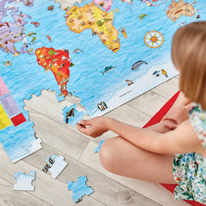 World Map Giant 150-Piece Jigsaw Puzzle and Poster - Steam Rocket